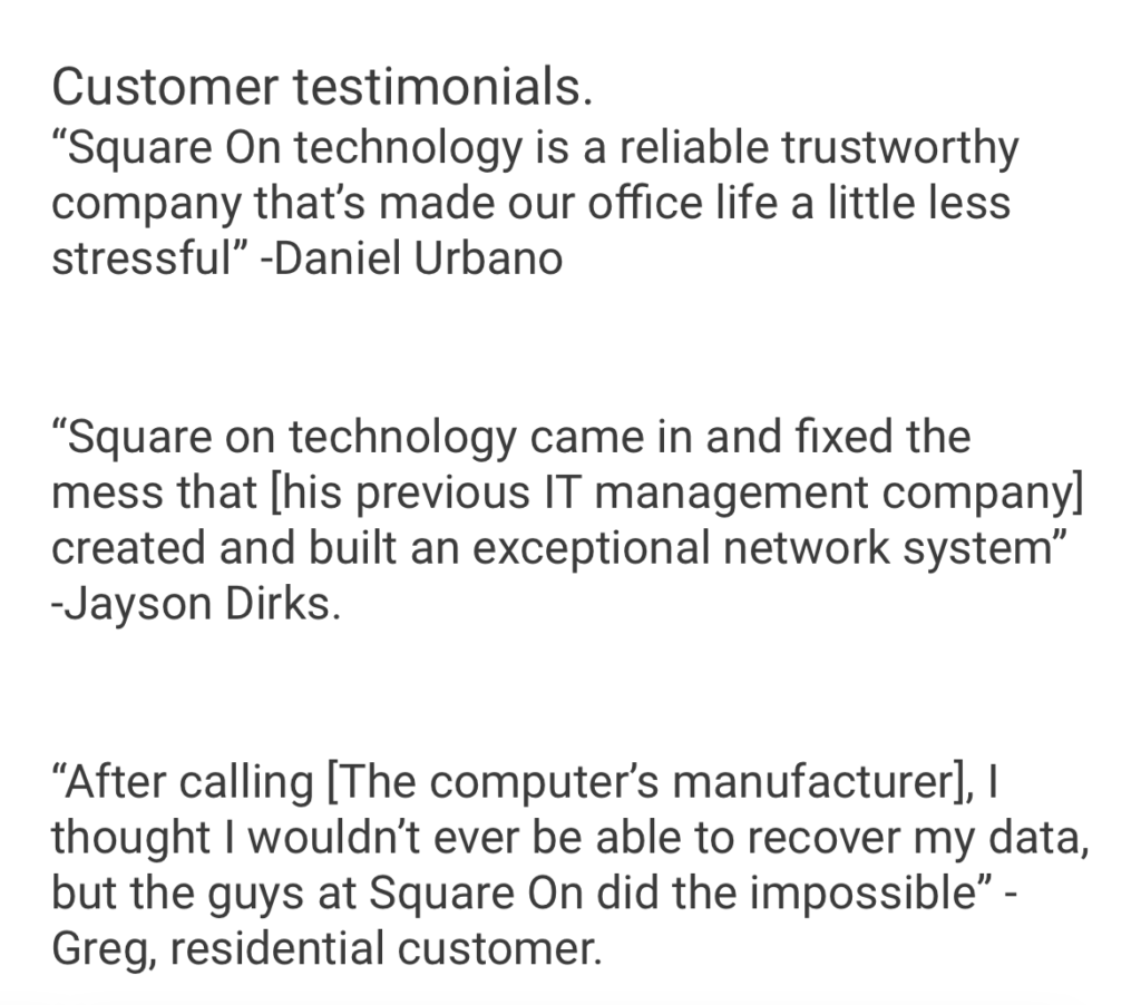 customer testimonials Customer Testimonials customer testimonials